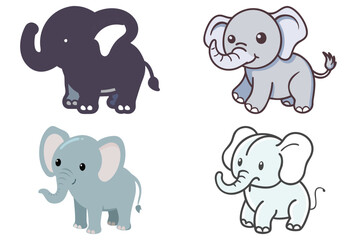 Naklejka premium Adorable Baby Elephant Vector Illustration - Cute Animal Graphic