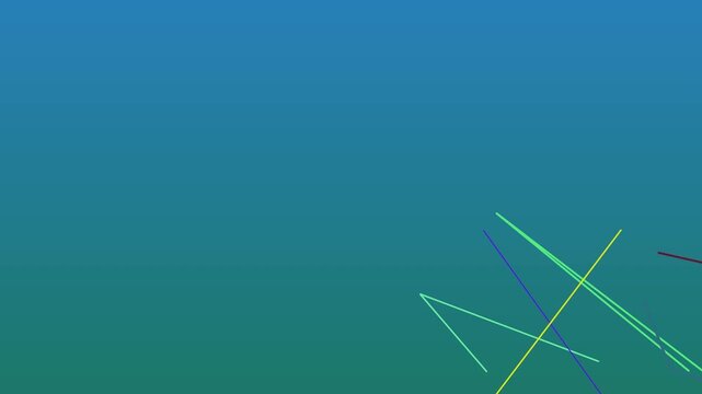Abstract geometric wireframe 3 D animation colorful dynamic lines motion tech futuristic