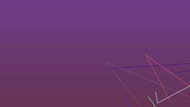 Abstract geometric wireframe 3 D animation glowing neon lines dynamic motion futuristic tech visualization