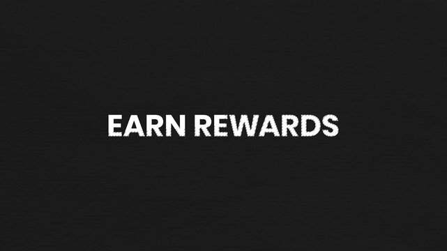 Earn Rewards Vintage Text Animation 4K Incentive Background for Loyalty Programs and Gamification Campaigns