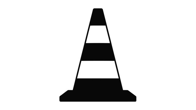 Black and white traffic cone illustration a striking silhouette