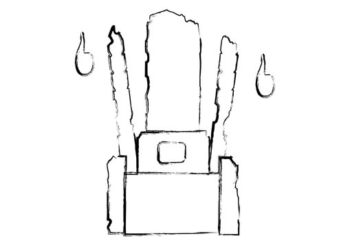 怪談や肝試し・お墓と人魂・和風ホラーな墓石と幽霊の火・和風ホラーな墓石と幽霊の火・不気味な墓地
