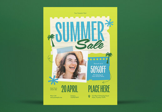 Green Scrapbook Summer Sale Flyer Layout