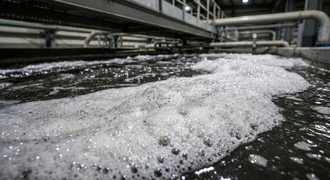 Industrial water wastewater treatment foam bubble tank pipe filtration rare earths mining sustainability focus with foamy wastewater treatment