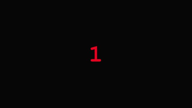 Red Number Five Circle Loading Animation red circle number 3 progress indicator countdown timer.