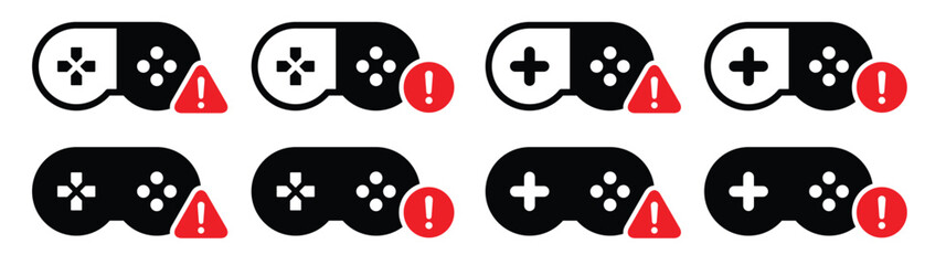 Joystick warning icon. Game console error set icon, vector illustration © Combotec