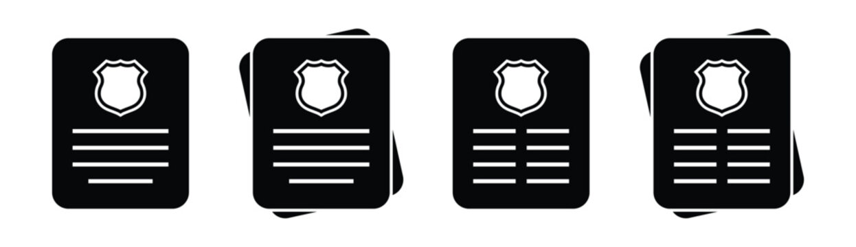 Police document file text icon, vector illustration
