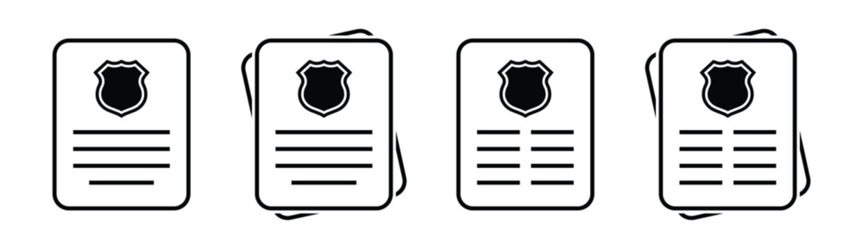 Police document file text icon, vector illustration
