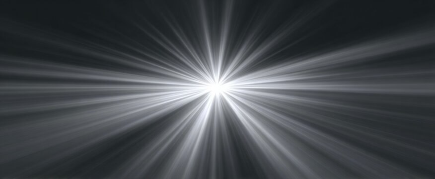 Shimmering Silver Light Burst with Bright Energy Strands