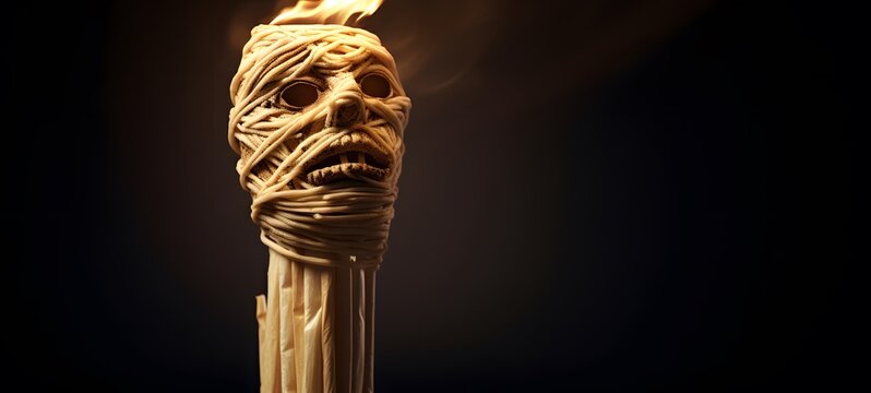 white walker shaped matchstick carving,generative AI
