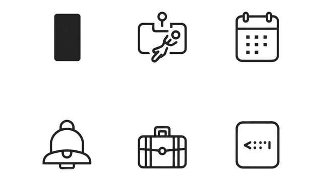 Iconic Collection of Essential Elements: A collection of various simplified icon in essential elements, perfect for design and digital projects.