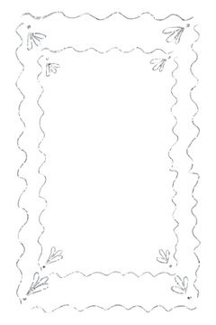 Silver Frame border line hand drawn doodle rectangle vintage wavy bow picture. Silver vertical frame Cute romantic wedding invitation decoration elegant poster design. 