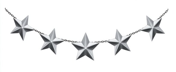 Obraz premium Silver stars frame ideal for star garland or decorative separator use.
