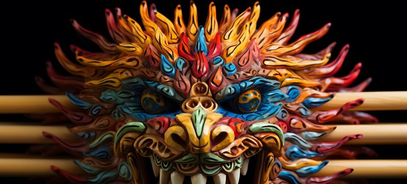 Medusa ifrit shaped matchstick carving,generative AI