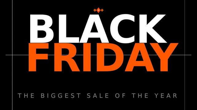 Bold Black Friday promotional graphic featuring large text highlighting the biggest sale of the year