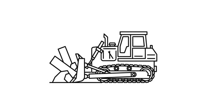 Bulldozer machine with blade pushing dirt.