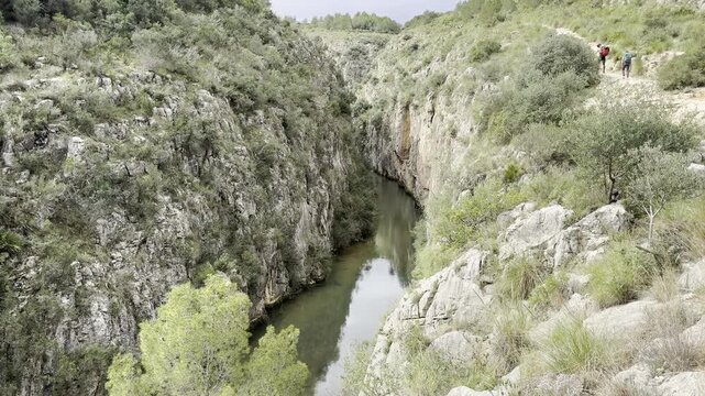 Turia River Canyon in Chulilla Valencia Spain Scenic Landscape View
