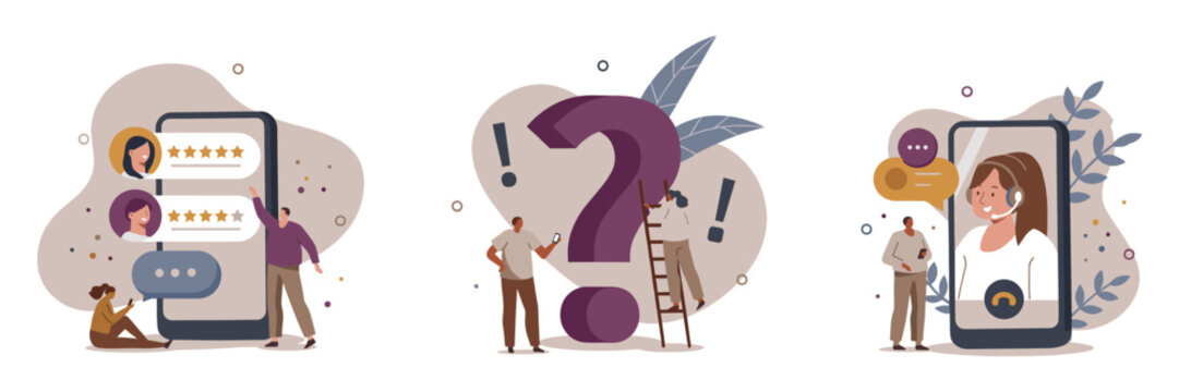 Customer support and feedback concepts with isometric illustrations customer feedback isometric illustration communication assistance question solution collaboration satisfaction dialogue