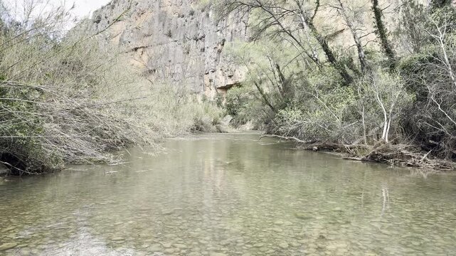 Turia River Canyon in Chulilla Valencia Spain Scenic Landscape View
