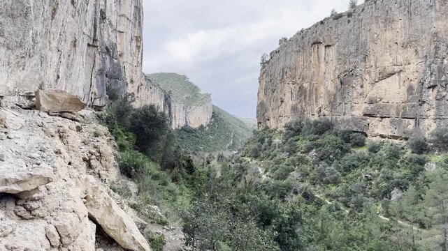 Turia River Canyon in Chulilla Valencia Spain Scenic Landscape View
