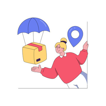 An illustration design of parachute delivery