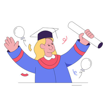 A modern design character of graduate student 