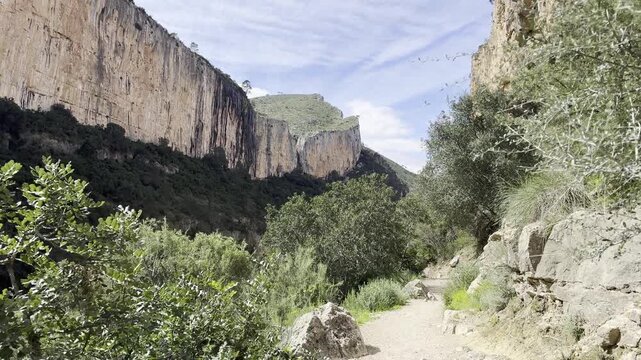 Turia River Canyon in Chulilla Valencia Spain Scenic Landscape View
