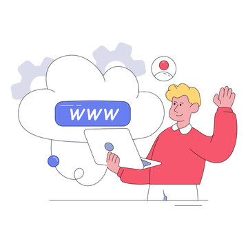 illustration of cloud browser in flat design