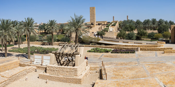 Riyadh historic district of At-Turaif UNESCO World Heritage site panorama in Riyadh, Saudi Arabia