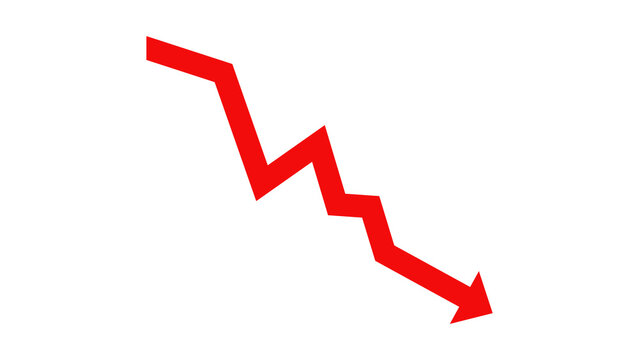 Red downward trending arrow graphic symbolizing financial loss or decline