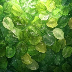 Obraz premium Vibrant and Fresh Green Lettuce Leaves, Seamless Pattern for Culinary and Natural Aesthetic Use