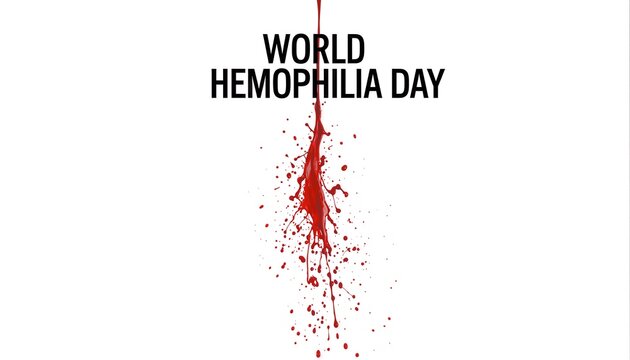 World Hemophilia Day concept with red blood splash on white background