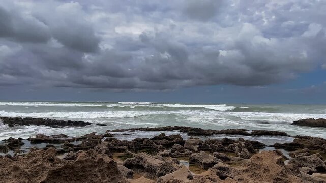 Overcast Sky Above Calm Ocean