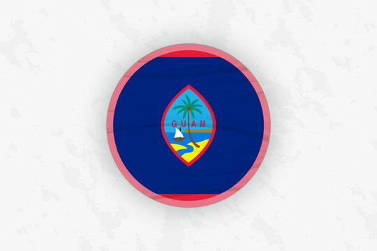 Guam Flag Circular Sticker Design, National Pride Decal.
