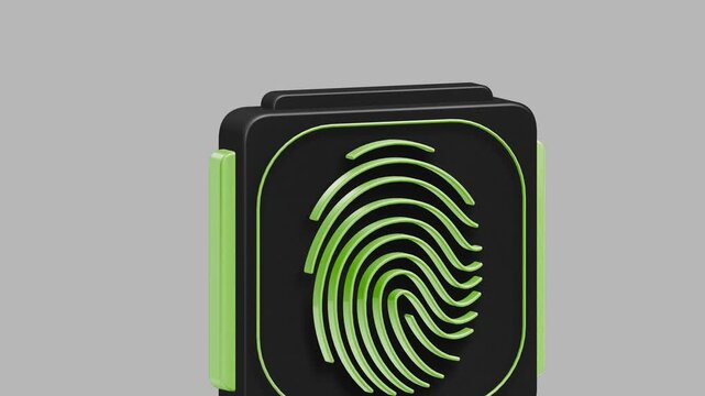 Macro view of a biometric fingerprint sensor showing detailed scan lines for high security identity authentication and privacy protection concepts