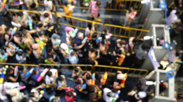 Security check points during Songkran Festival in Bangkok
