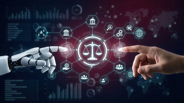 AI regulates digital law using compliance dashboards and secure automation for ethical governance.