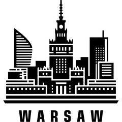 Fototapeta premium Warsaw Skyline Icon Vector