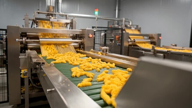 Snack Food Processing Plant Assembly Line with Crunchy Bites