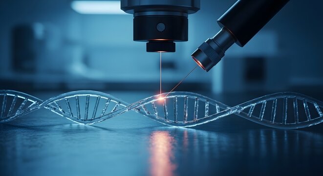 DNA Structure With Microscope Scientific Research Laboratory