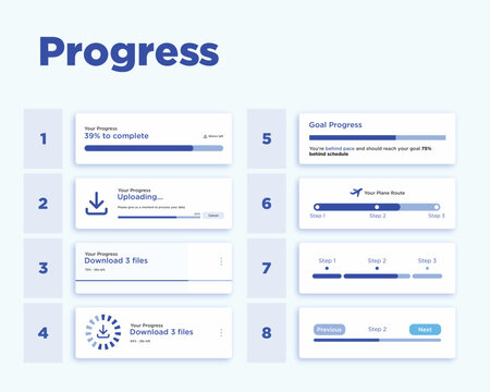 Progress UI Templates Vector Set