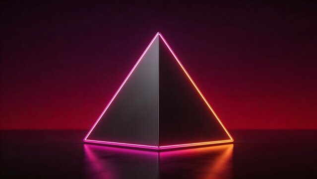 Neon triangle geometric shape