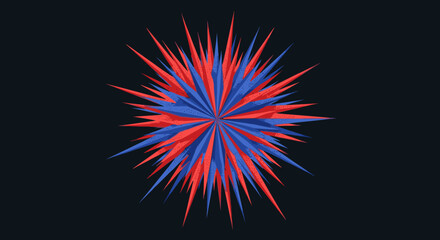 Obraz premium red burst light rays explosion circular design element