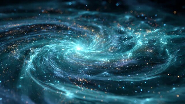 Magnificent cosmic vortex with glowing stars and nebula clouds swirling in the vast universe