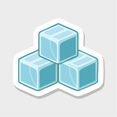Obraz premium Three ice cubes stacked in a pyramid shape