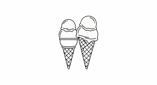 Two scoops of ice cream in waffle cones, a sweet treat