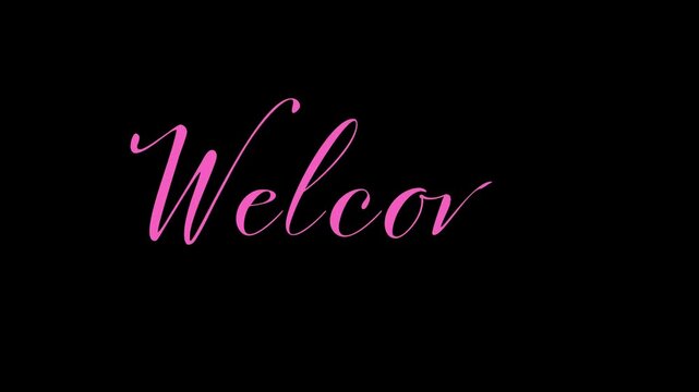 welcome writing text motion graphic video