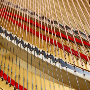 Abstract piano strings detail