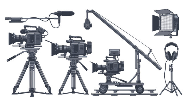 Professional Film Production Equipment Setup for Video Recording