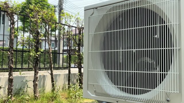 Air condition outdoor unit compressor install outside the house
